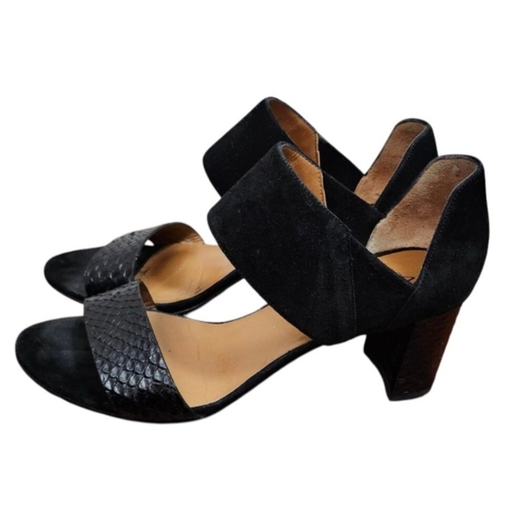 Aquatalia Suzanne Sneak print and Suede Black open toe shoes Size 6.5 - Picture 5 of 15